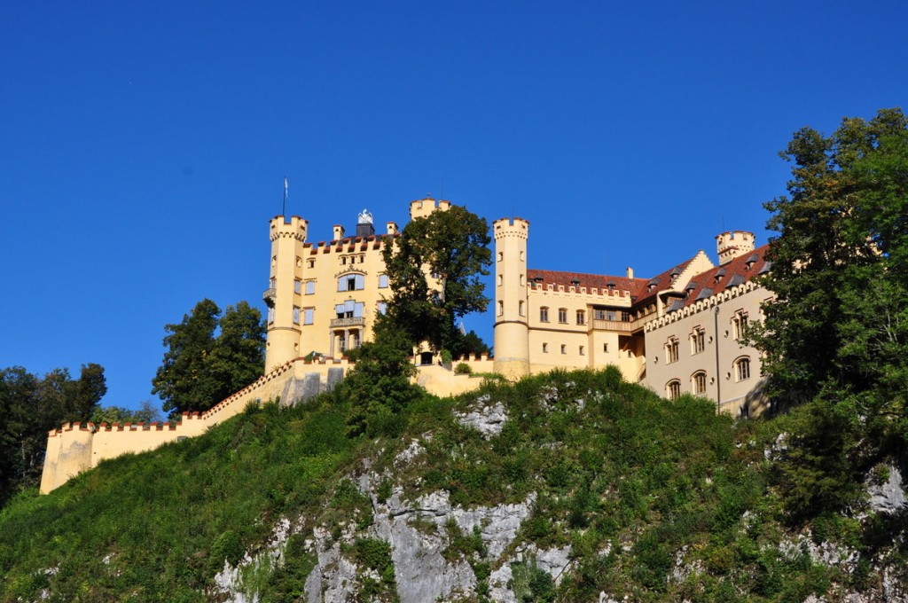 Looking up at Hohenschwangau Castle